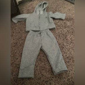 Gray gap sweatpants and zip up hooded sweatshirt set